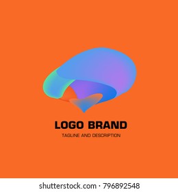 Vector colorful liquid abstract logo design