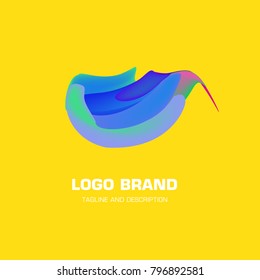 Vector colorful liquid abstract logo design