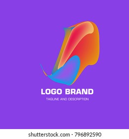 Vector colorful liquid abstract logo design