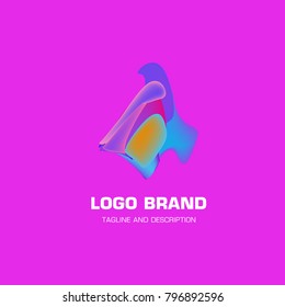 Vector colorful liquid abstract logo design