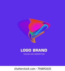 Vector colorful liquid abstract logo design