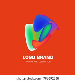 Vector colorful liquid abstract logo design
