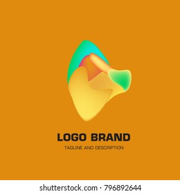 Vector colorful liquid abstract logo design