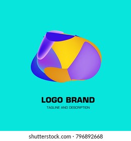 Vector colorful liquid abstract logo design