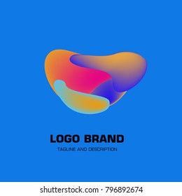 Vector colorful liquid abstract logo design