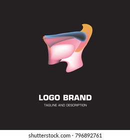 Vector colorful liquid abstract logo design