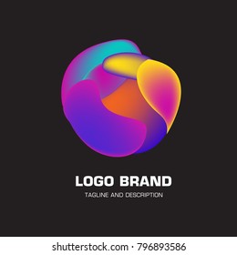 Vector colorful liquid abstract logo design