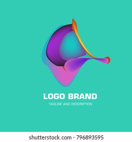Vector colorful liquid abstract logo design