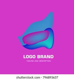 Vector colorful liquid abstract logo design