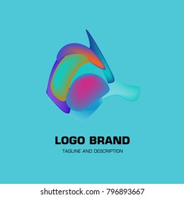 Vector colorful liquid abstract logo design