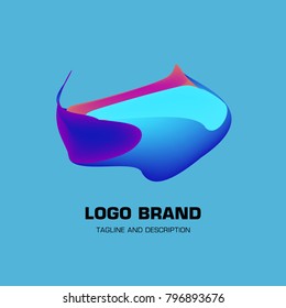 Vector colorful liquid abstract logo design