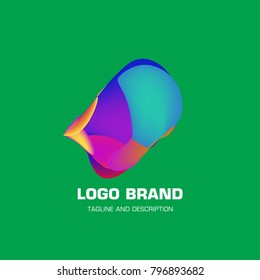 Vector colorful liquid abstract logo design
