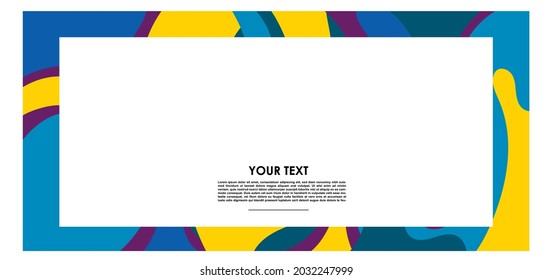 Vector colorful liquid abstract pattern for poster, banner, print, fabric and social media story with frame and border background