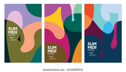 Vector Colorful liquid and fluid background for summer collection	