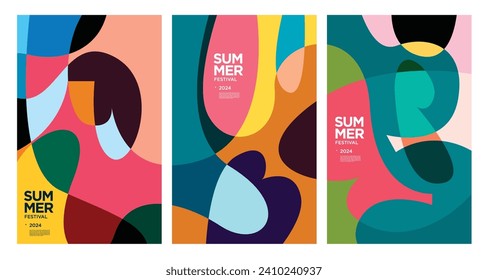 Vector Colorful liquid and fluid background for summer collection	