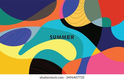 Vector Colorful liquid and fluid background for summer collection