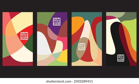 Vector Colorful liquid and fluid background story for summer collection