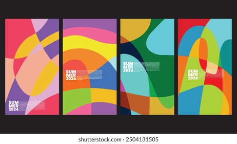 Vector Colorful liquid and fluid background story for summer collection