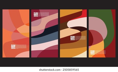 Vector Colorful liquid and fluid background story for summer collection