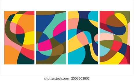 Vector Colorful liquid and fluid background story for summer collection