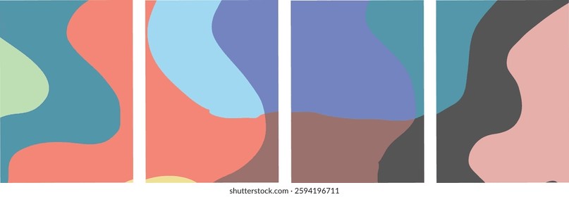 Vector Colorful liquid and fluid background story for summer collection