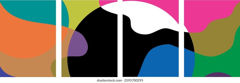 Vector Colorful liquid and fluid background story for summer collection
