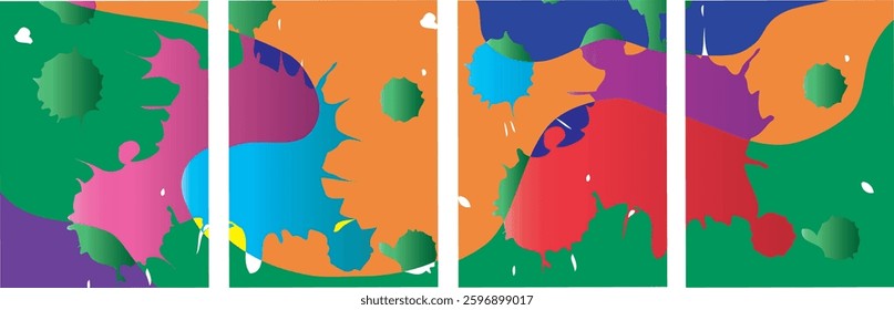 Vector Colorful liquid and fluid background story for summer collection