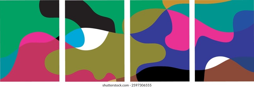 Vector Colorful liquid and fluid background story for summer collection