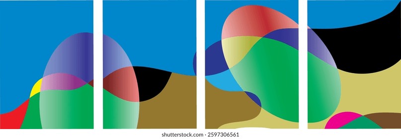 Vector Colorful liquid and fluid background story for summer collection