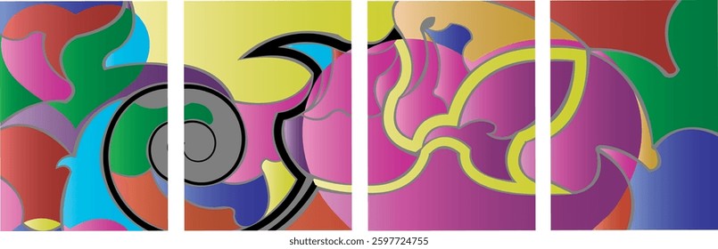 Vector Colorful liquid and fluid background story for summer collection