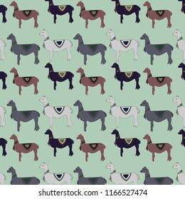 Vector colorful llama seamless pattern. 