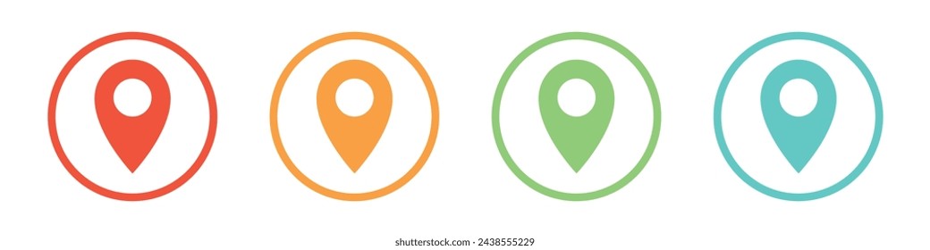 vector colorful location pin icons