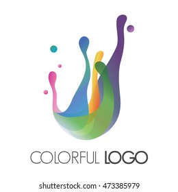 vector colorful logo made of bright splashes