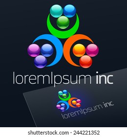 Vector colorful logo on dark Background