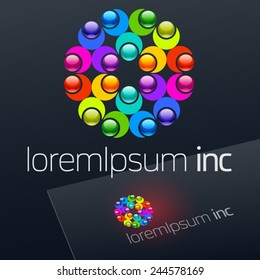 Vector colorful logo on dark Background.