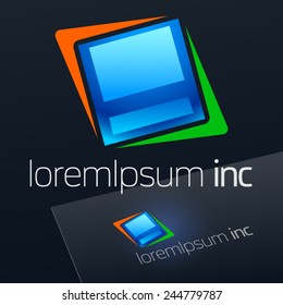 Vector colorful logo on dark Background