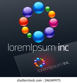 Vector colorful logo on dark Background.