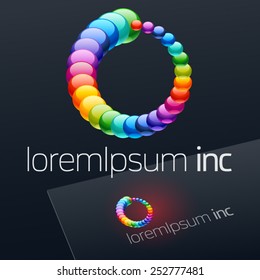 Vector colorful logo on dark Background.