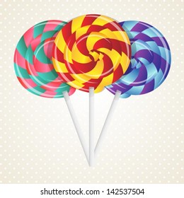 vector colorful lollipops