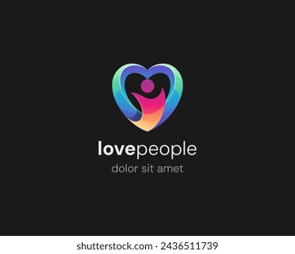 Vector colorful love people logo