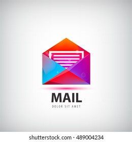 Vector colorful mail logo, icon. Envelope sign design