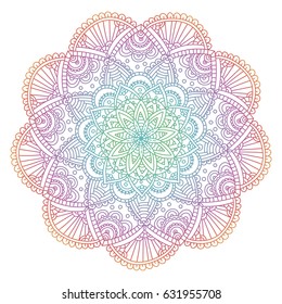 Vector colorful mandala doodle background.