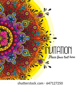 Vector Colorful Mandala Invitation