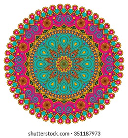 Vector colorful Mandala. Round ornament Pattern