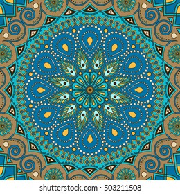 Vector colorful Mandala. Round ornament pattern