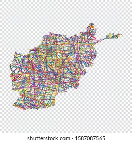 vector colorful map of Afghanistan on white background