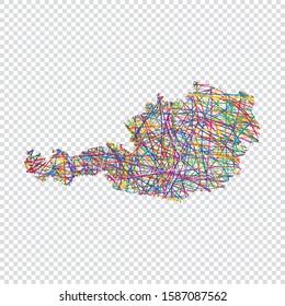 vector colorful map of Austria on white background