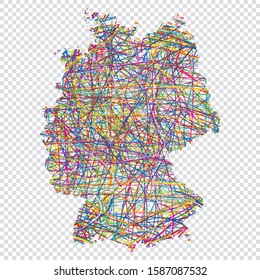 vector colorful map of Germany on white background