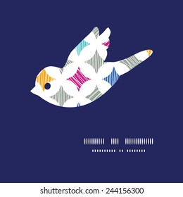 Vector colorful marble textured tiles bird silhouette pattern frame