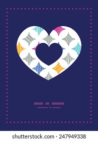 Vector colorful marble textured tiles heart symbol frame pattern invitation greeting card template